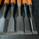 #M164 Mixed Timber chisels set by unknown smith バラ鑿合わせ 叩き組鑿 作者不明