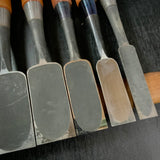 #M165 Mixed Timber chisels set by unknown smith バラ鑿合わせ 叩き組鑿 作者不明