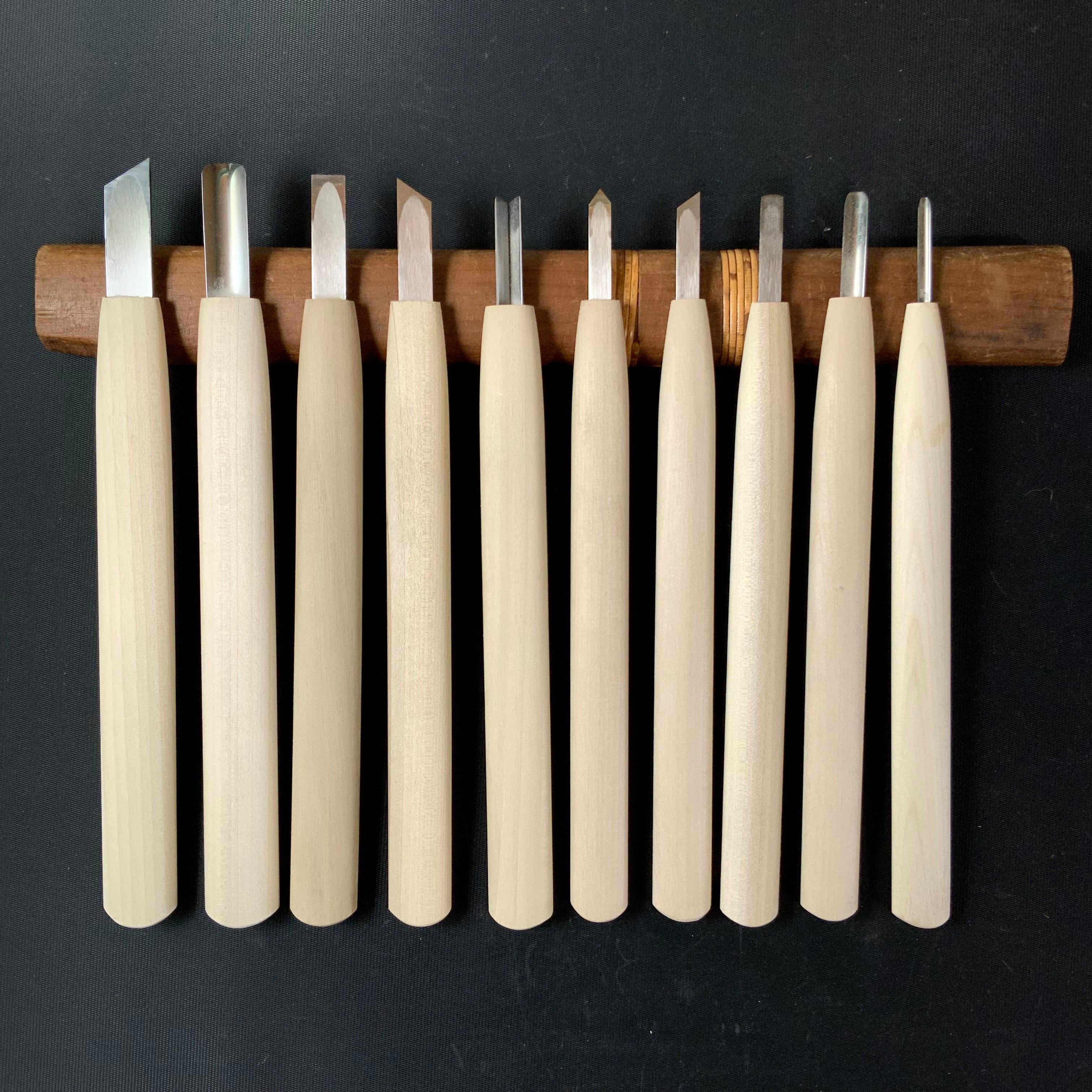 Baishinshi Carving chisels set    /       梅心子 彫刻刀10本組   Chokokuto