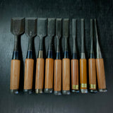 #M162  Mixed set for beginner Bench chisels set by unknown smith バラ鑿合わせ 初心者におすすめ 追入組鑿作者不明