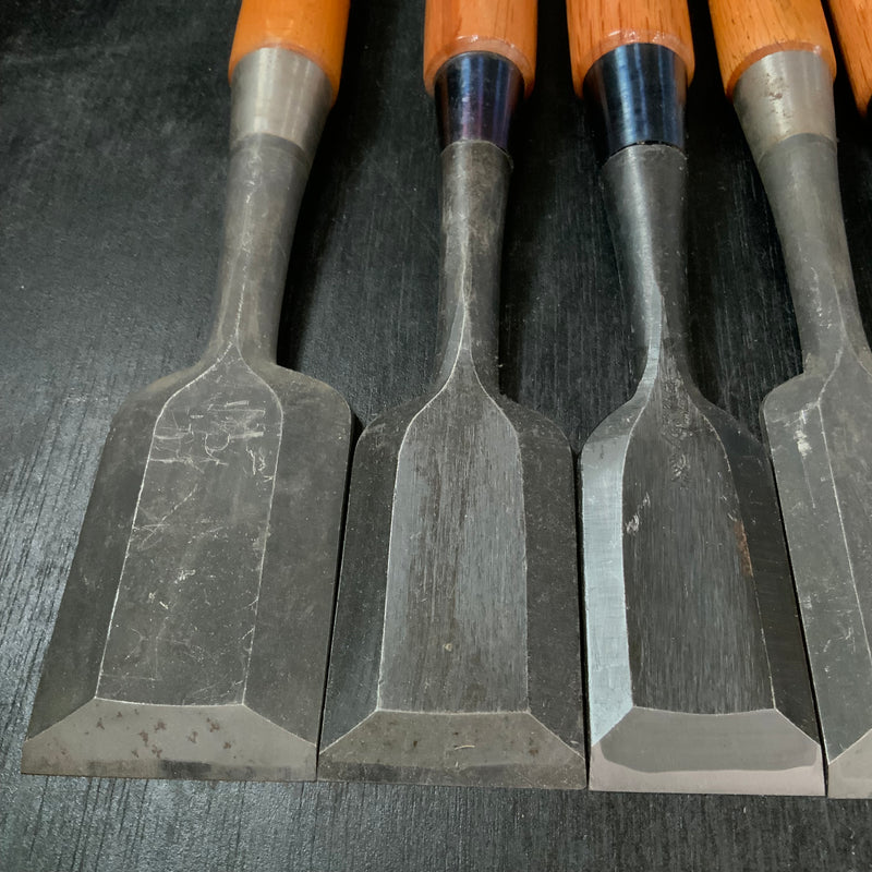 #M164 Mixed Timber chisels set by unknown smith バラ鑿合わせ 叩き組鑿 作者不明