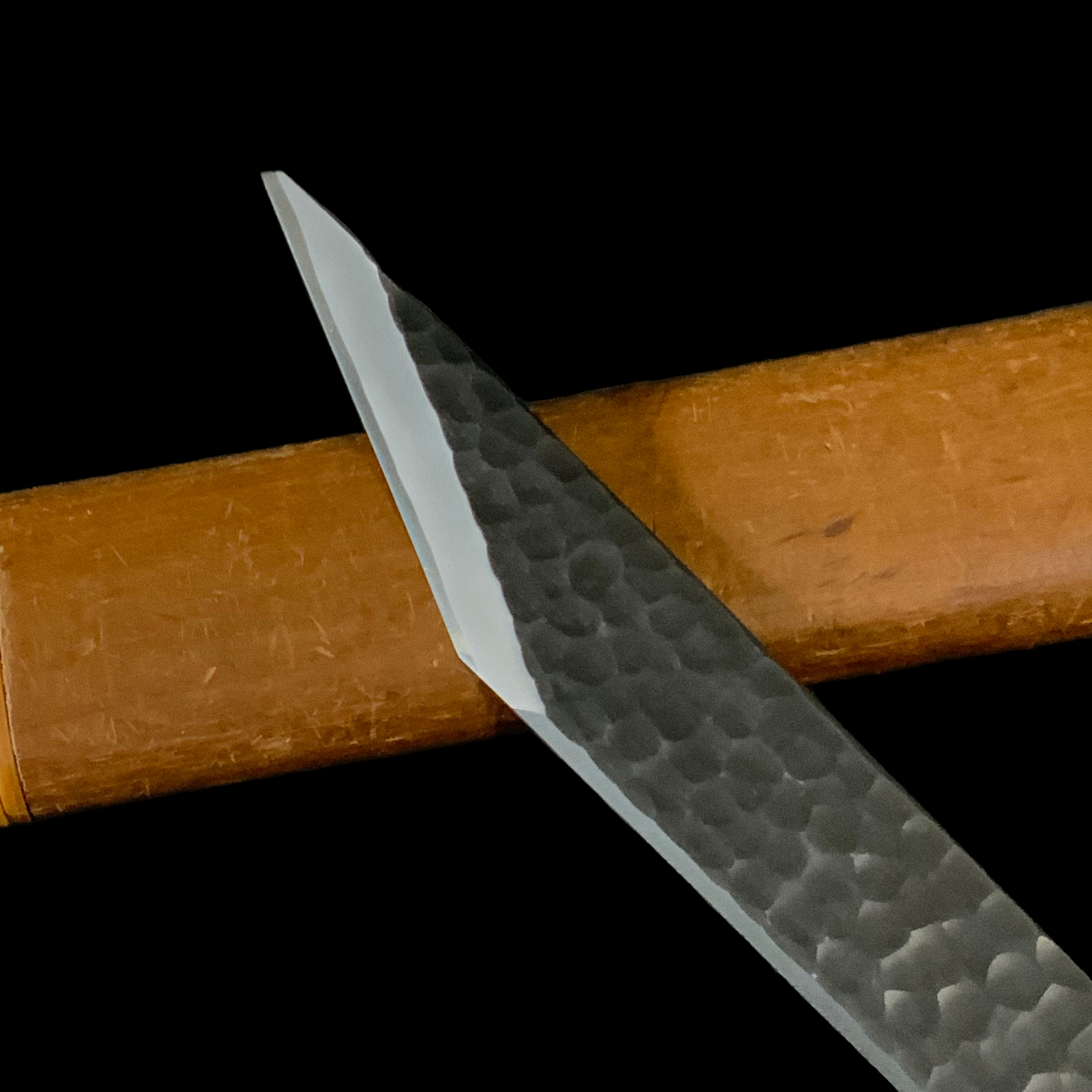 Yoshihide Sakamitsu Tsuchime Kokatana with White Steel  吉秀 三代坂光作 切出小刀  右 槌目仕上