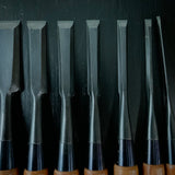 #M168  No brand Bench chisels set by unknown smith  無名 追入組鑿 10本組 作者不明