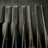 #M160  Mixed set for beginner Bench chisels set by unknown smith バラ鑿合わせ 初心者におすすめ 追入組鑿作者不明