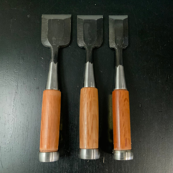 Old stock Ouchi Bench chisels by Ouchi 4th generation 掘出し物 四代目大内俊明作 宗家大内 追入鑿 Oirenomi