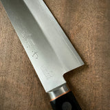 Sanbyoushi Santoku knife with main interrupt stainless steel cladding  三拍子V金1号 口金付 本割込  三徳 165mm