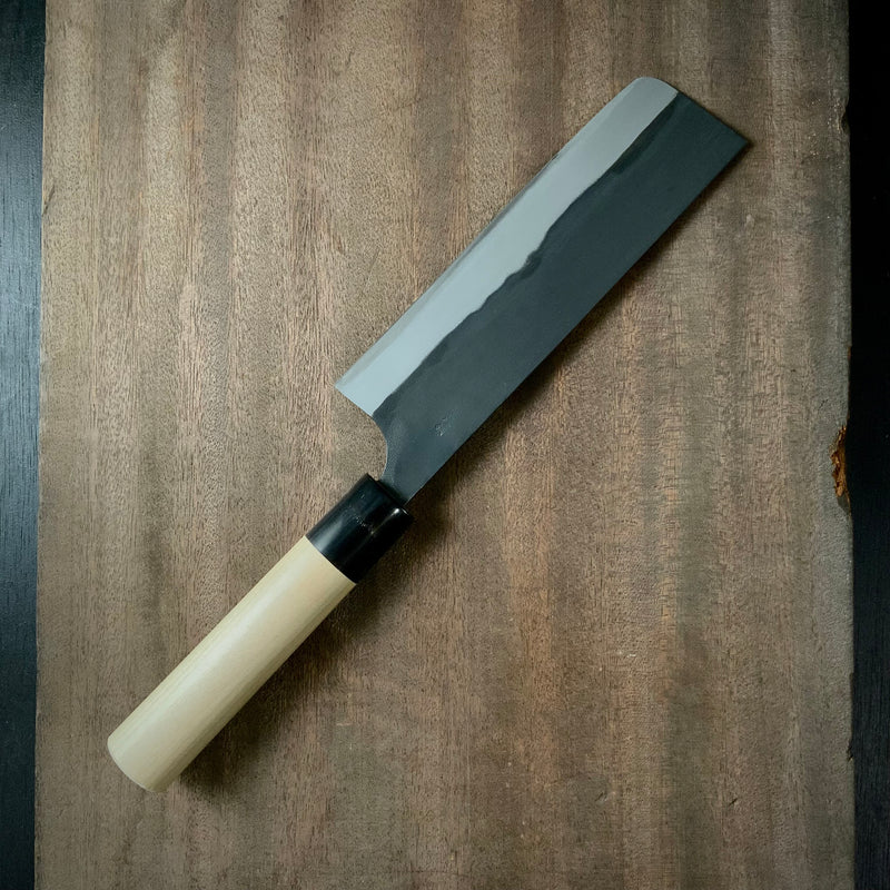 Gihei Nakiri Bocho with blue steel    /     義平 菜切包丁 青紙付 180mm