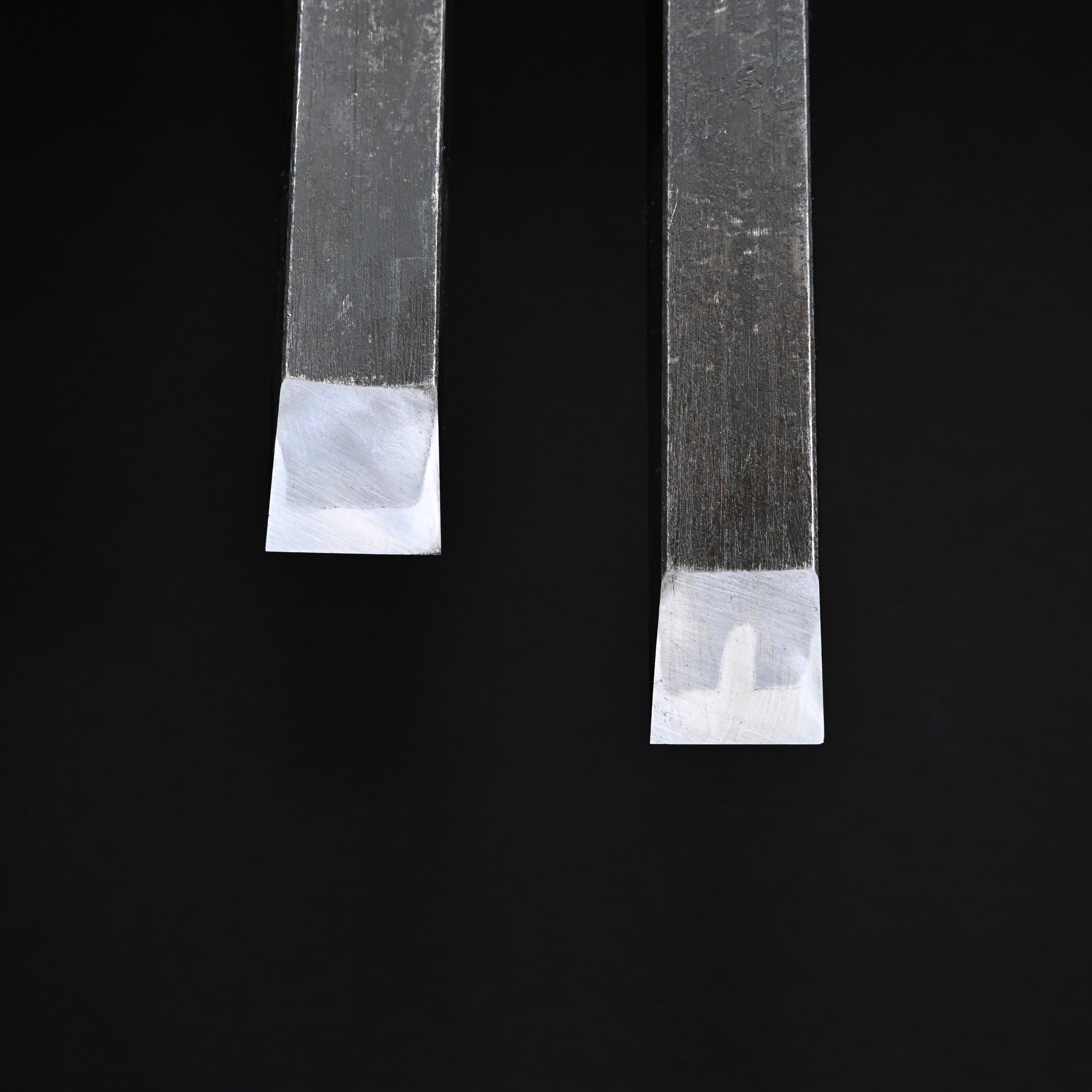 掘出し物 二代目左久作 山型刃 叩き鑿  池上喬庸作 18mm #1 Old stock Hidari Hisasaku 2rd Timber chisels by Ikegami Takanobu Tatakinomi