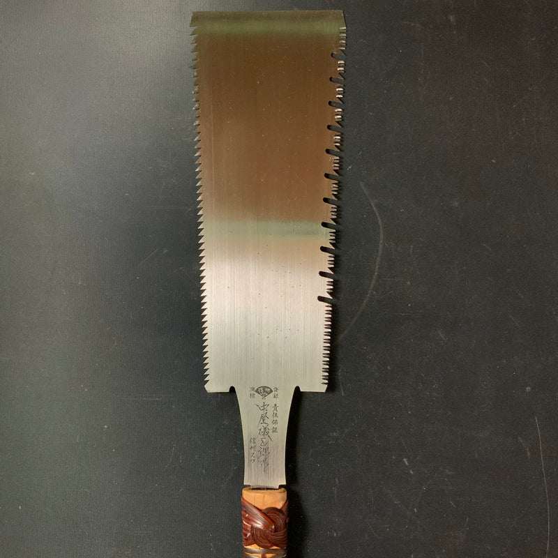 #107 Nagakatsu Double Edge Saw with Eddy Type Handles set by Kurashige 長勝鋸 渦巻き柄 両刃鋸 270mm