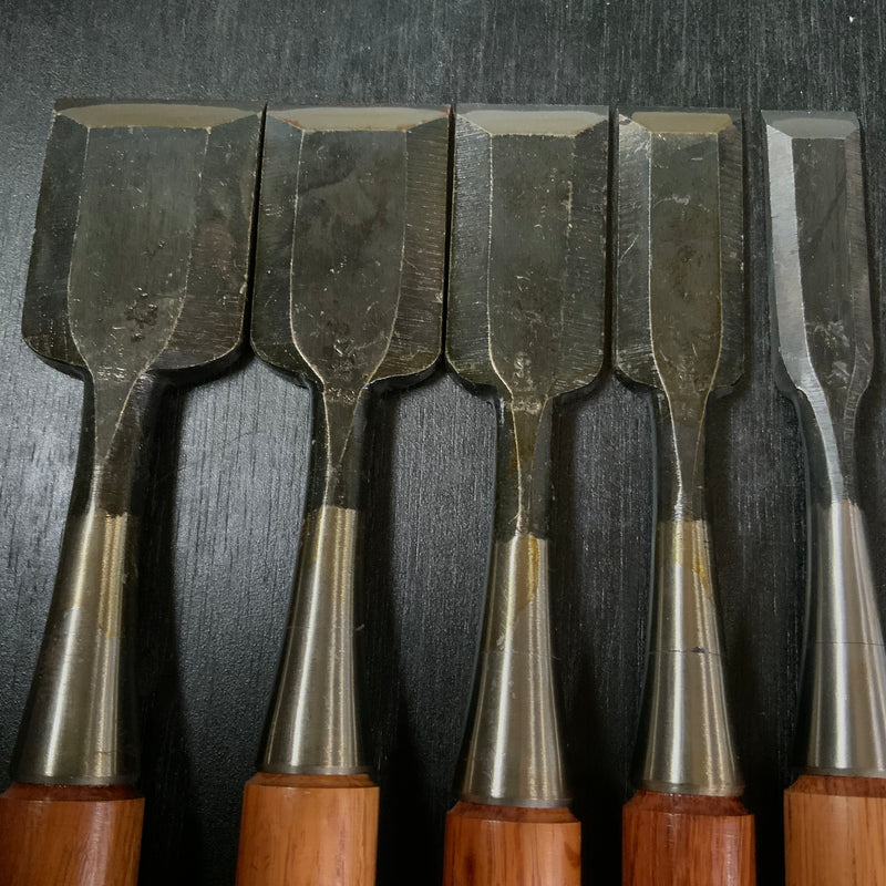 Old stock Kakukou Bench chisels set (Oirenomi) 郭公 追入組鑿  10本組