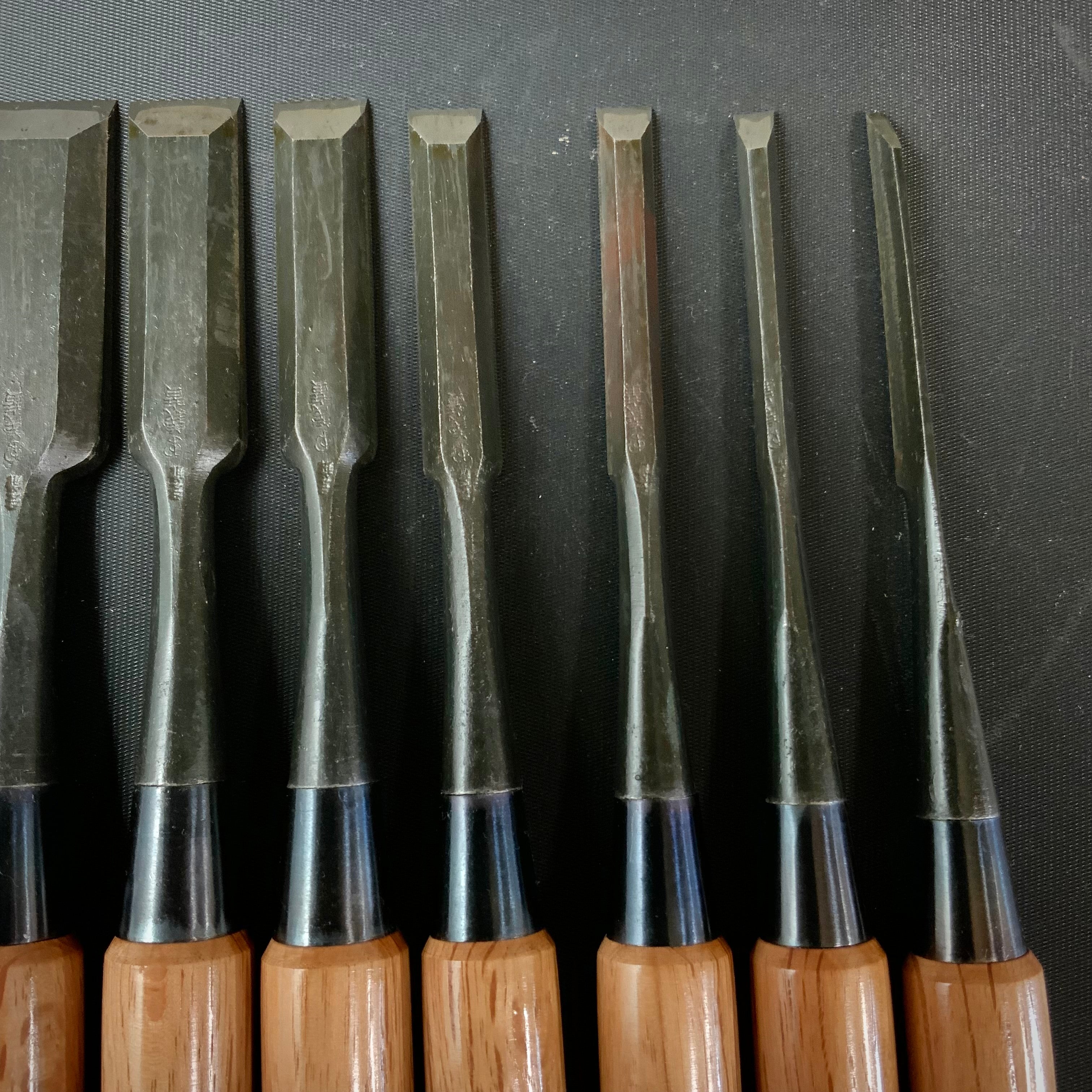 Yoshihiro Bench chisels set  chisels with white steel          義廣 追入組鑿 Oirenomi