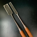 Old stock Hiromasa Slick Chisels set  (Ootsuki-nomi, Hontsuki-Nomi)  掘出し物 弘正 本突き組鑿  48,24mm