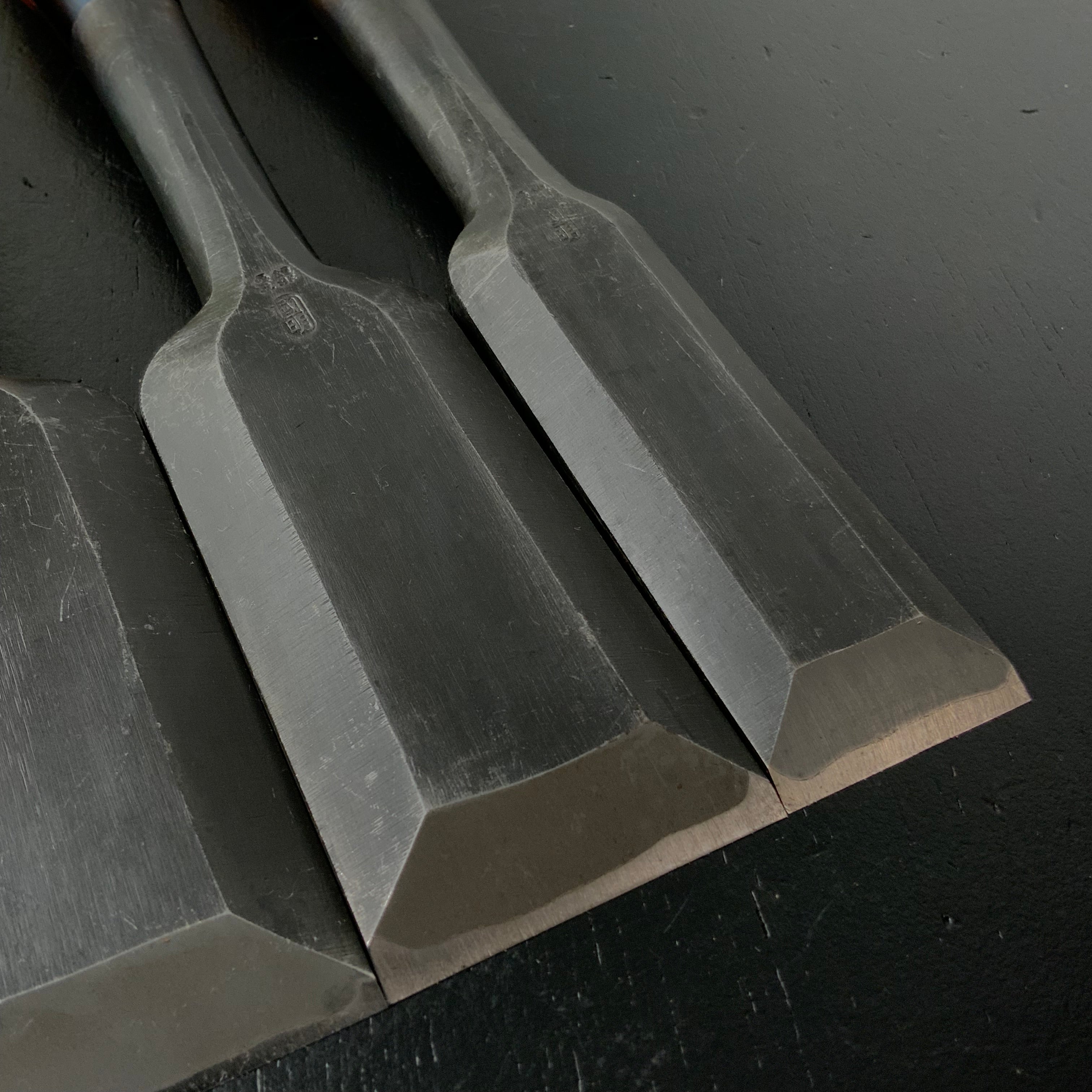 Old Stock Kuniaki Timber chisels with White steel    掘出し物 国明 叩鑿 Tatakinomi