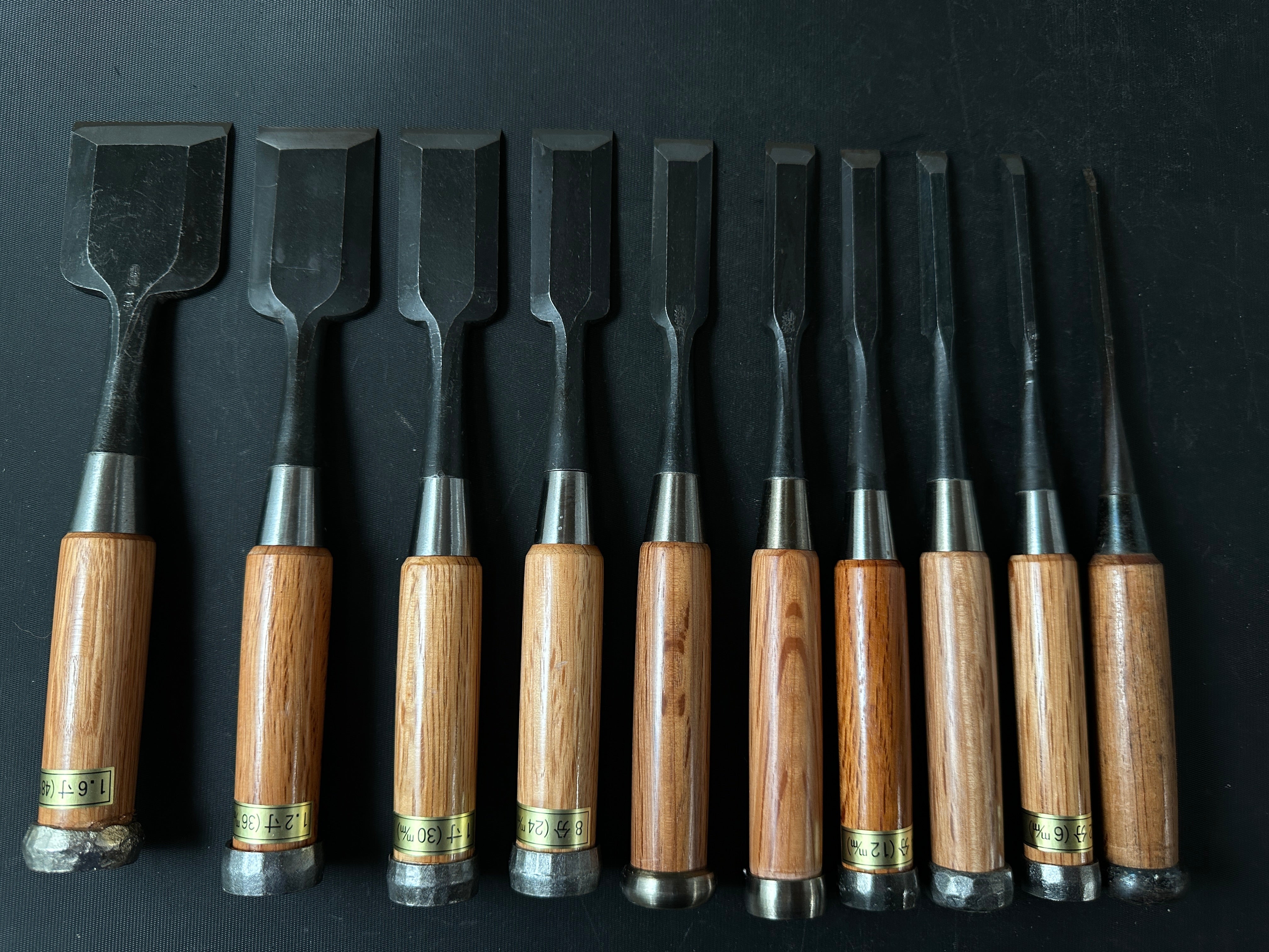 #M130 Mixed set for beginner Bench chisels set by unknown smith バラ鑿合わせ ...
