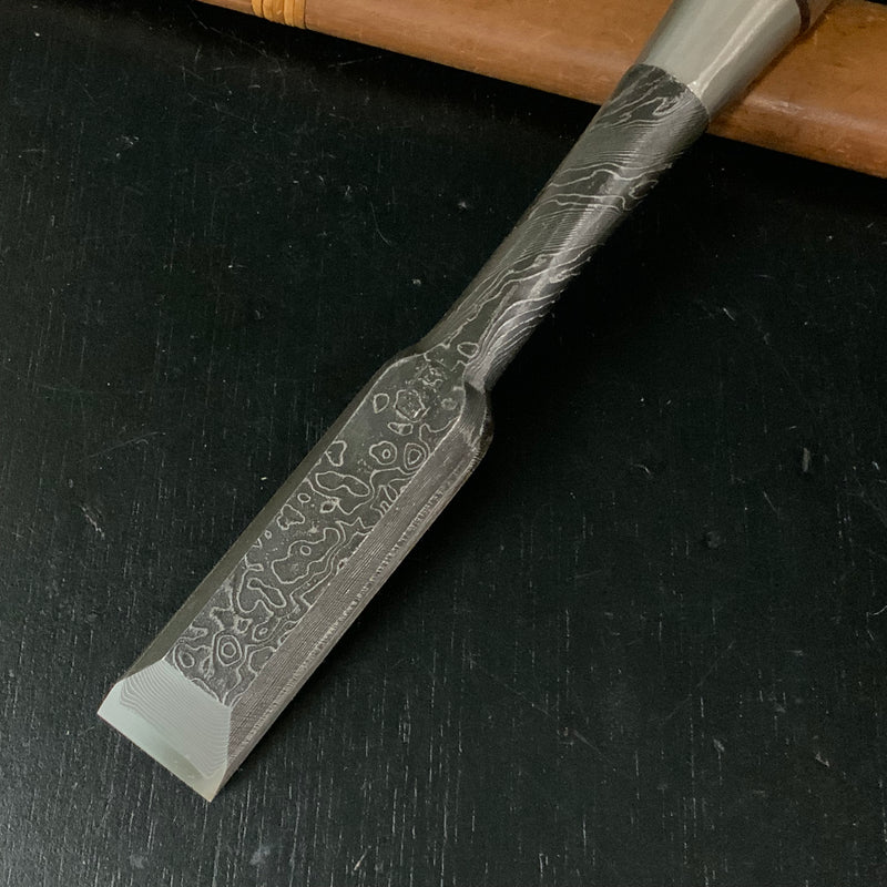 Tasai Mokume Special Timber chisels with black wood handle   田斎作 木目 厚鑿 黒檀柄 24mm Atsunomi