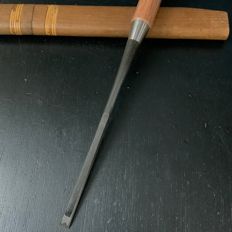 Tasai Special Paring chisel (usunomi) with Japanese red oak 田斎作 面取薄鑿 赤樫柄  9,12mm usunomi