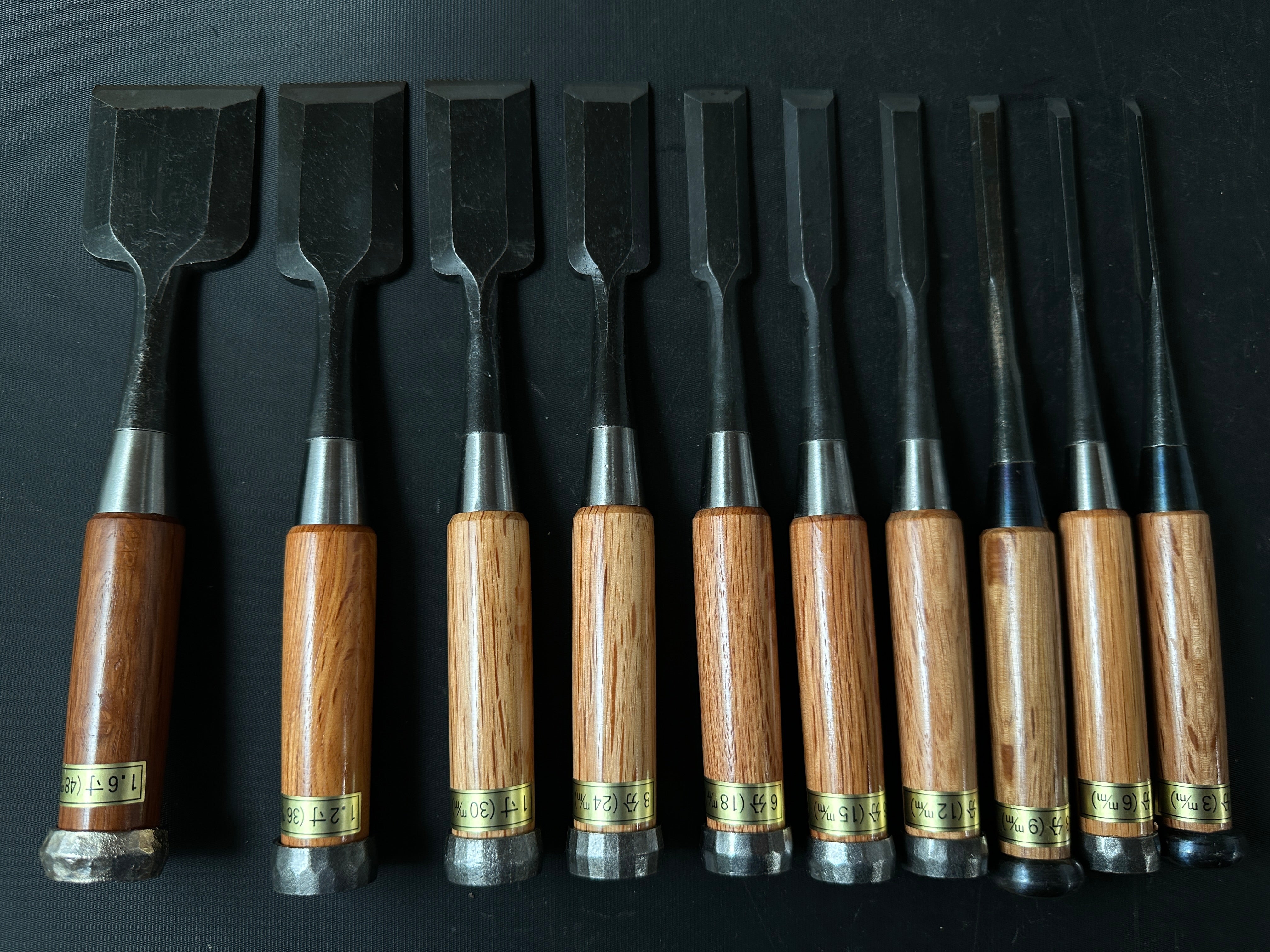 #M132 Mixed set for beginner Bench chisels set by unknown smith バラ鑿合わせ ...