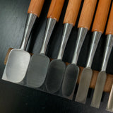 Sukemaru 4th High-Speed Steel Bench chisels 10pc set Ichimonji Type  四代助丸 碓氷淑郎 ハイス鋼追入組鑿 一文字 Oirenomi