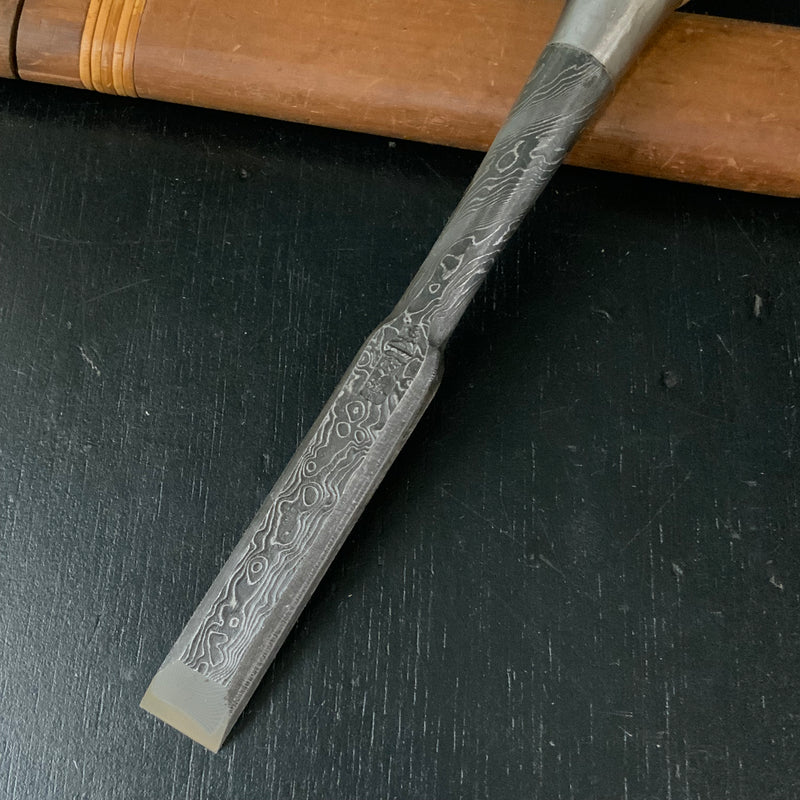 Tasai Mokume Special Medium Timber chisels with Japanese Red oak   田斎作 木目 中叩き鑿 赤樫柄 15mm Chutatakinomi