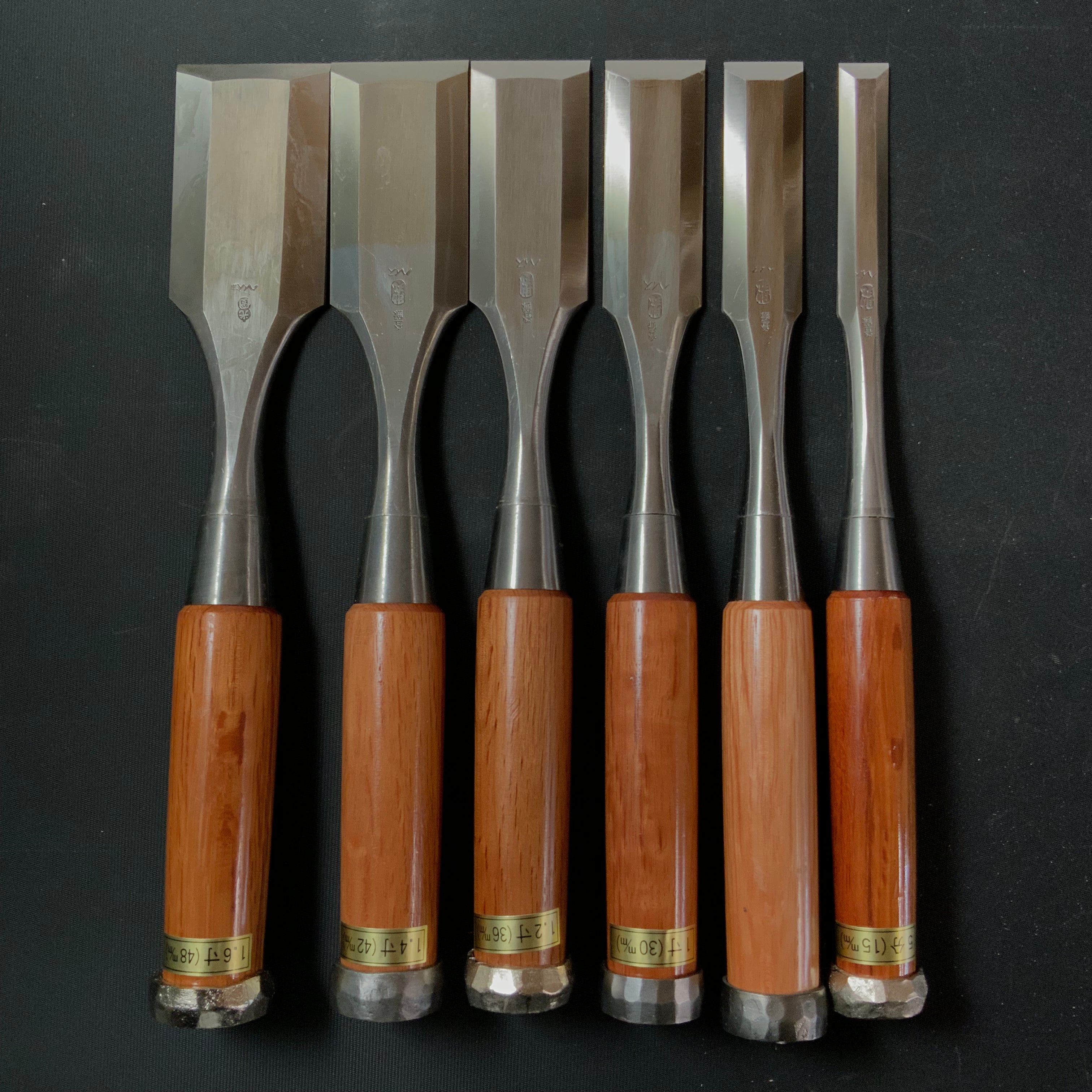Old stock #7 Mixed set High-Speed Steel Timber chisels 掘出し物 バラ鑿合わせ ハイス ...