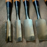 Uchi maru chisels 5-piece set with white steel 掘出し物 内丸組鑿 5本組