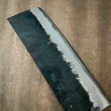 Toufuku Kurouchi Nakiri Hocho  東福作 黒打 菜切包丁(幅広)青紙付 165mm