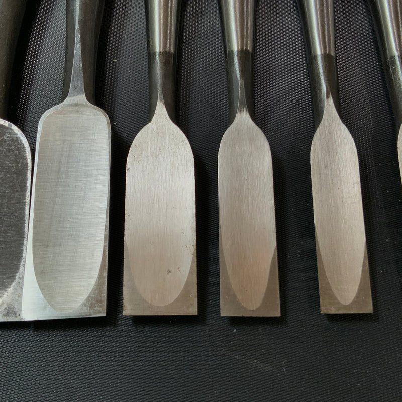 #M155  Mixed set for beginner Bench chisels set by unknown smith バラ鑿合わせ 初心者におすすめ 追入組鑿作者不明