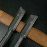 Old stock Hiroshige Middle Timber Oblique chisels Set 21mm  廣重 イスカ追入鑿 2本セット 21mm