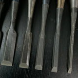 #M180 Mixed Uchimarunomi chisels set by unknown  バラ鑿合わせ 内丸組鑿 10本組 作者不明