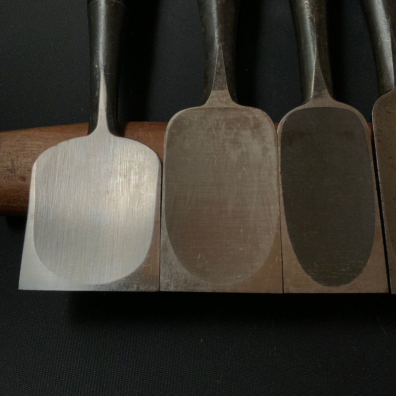 #M139  Mixed set for beginner Bench chisels set by unknown smith バラ鑿合わせ 初心者におすすめ 追入組鑿