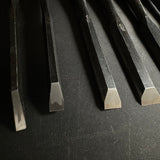 #M141  Mixed set for beginner Bench chisels set by unknown smith バラ鑿合わせ 初心者におすすめ 追入組鑿作者不明