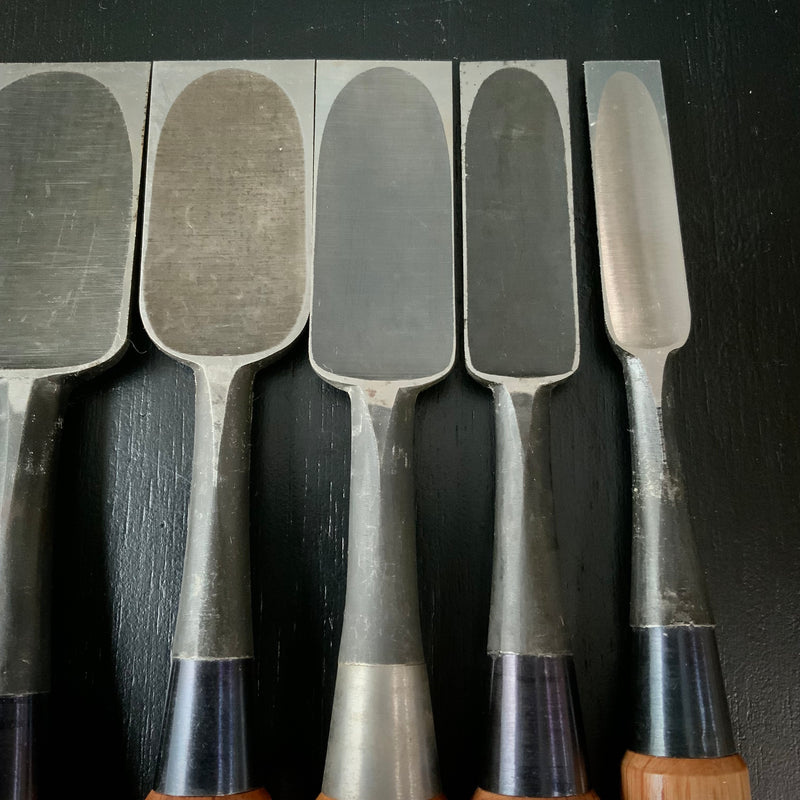 #M170 Mixed Timber chisels set by unknown  バラ鑿合わせ 叩き組鑿 6本組 作者不明