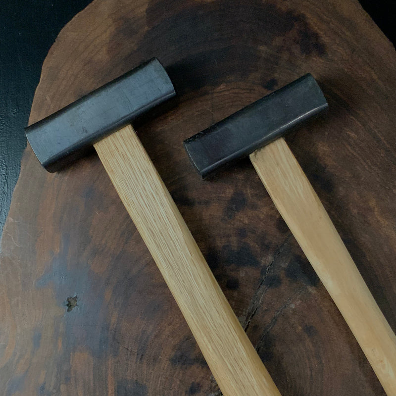 Old stock for beginner Marufumi Square Hammers Blacksmith finish with handle  掘出し物 丸文 四角玄翁 柄付 黒仕上