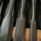 Old Stock Kanehiro Shorter Timber chisels 6piece set / 掘り出し物 兼弘 半叩鑿  6本組