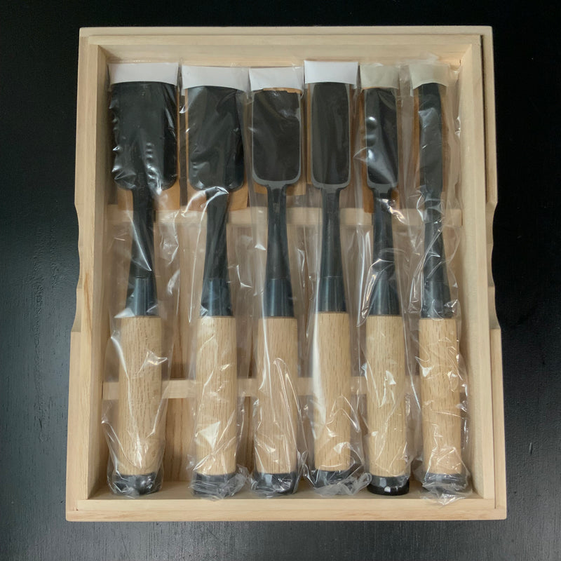 Fujihiro atsunomi chisels set with White steel 二治弘 叩組鑿