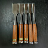 Sukemaru High-Speed Steel Damekiri chisels Timber chisels set 助丸 ハイス ダメ切鑿 Damekirinomi 5本組