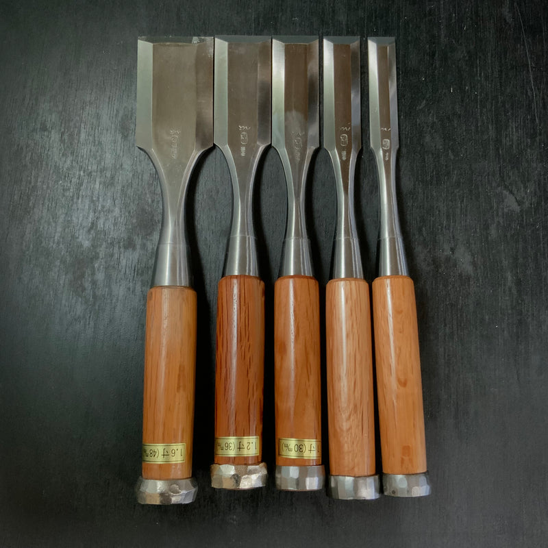 Sukemaru High-Speed Steel Damekiri chisels Timber chisels set 助丸 ハイス ダメ切鑿 Damekirinomi 5本組