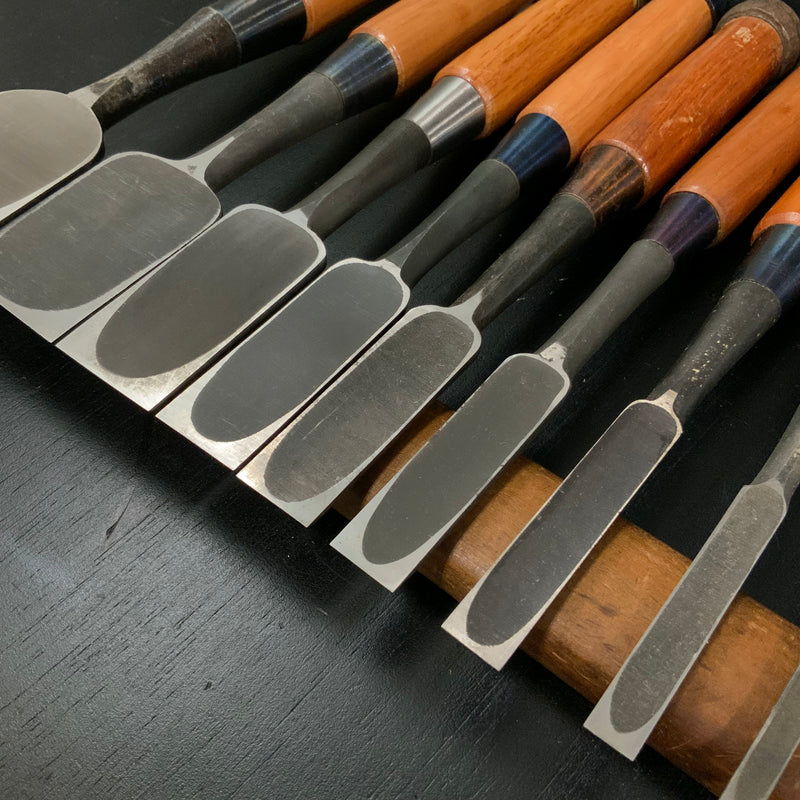 #M175 Mixed Bench chisels set by unknown バラ鑿合わせ 追入れ組鑿 10本組 作者不明