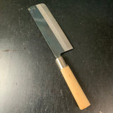 Ittetsusai Kurouchi Nakiri Hocho 160mm     一徹斎作 黒打 菜切包丁 160mm