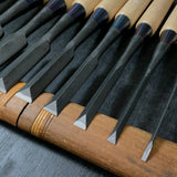 Ouchi Dovetail chisels set by Ouchi 4th generation 四代目大内俊明作 宗家大内 鎬追入組鑿 シノギ