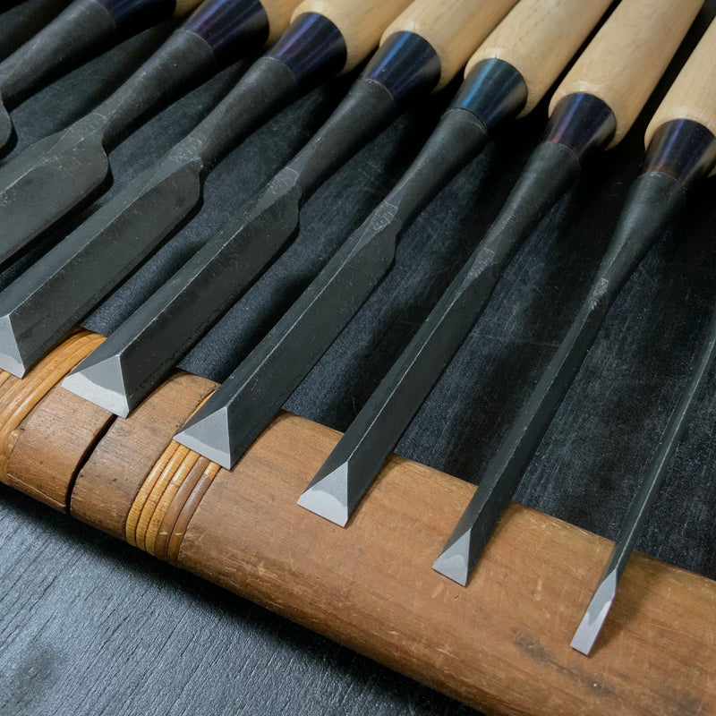 Ouchi Dovetail chisels set by Ouchi 4th generation 四代目大内俊明作 宗家大内 鎬追入組鑿 シノギ