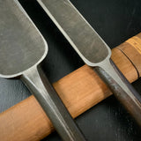 Old stock Hiromasa Slick Chisels set  (Ootsuki-nomi, Hontsuki-Nomi)  掘出し物 弘正 本突き組鑿  48,24mm