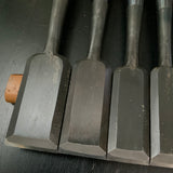 Fujihiro atsunomi chisels set with White steel 二治弘 叩組鑿