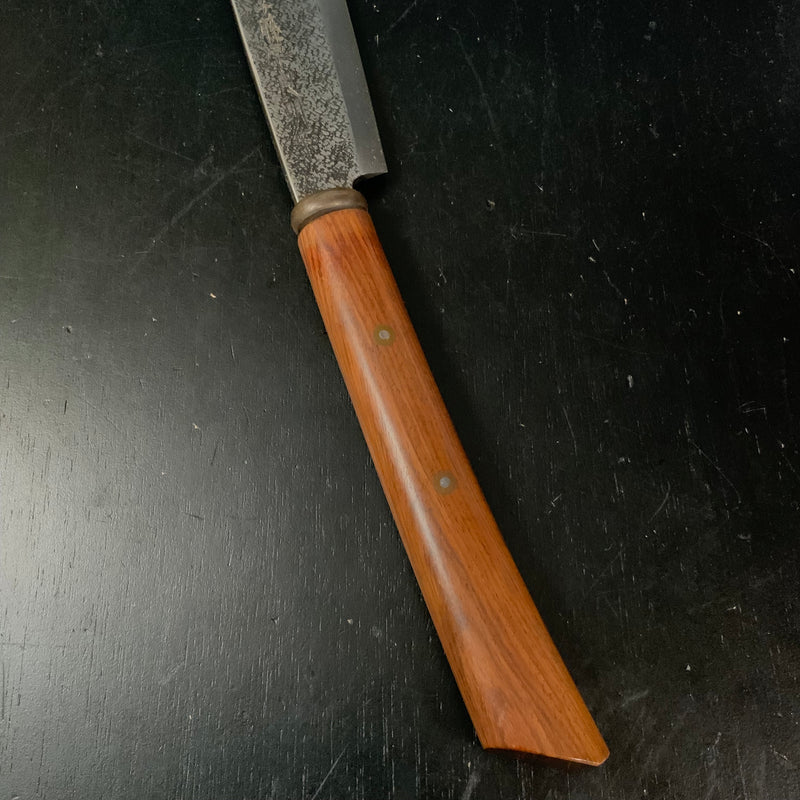 Suishinshi Ken Nata hatchet by Fujiwara Yoshiaki    武蔵國水心子 藤原良明作  両刃 剣型 鉈 青紙鋼 鞘付 275mm