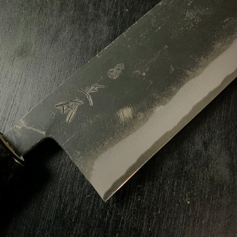 Masamoto Sohonten Nakiri Bocho with Blue steel  正本総本店 青紙鋼 西型 水牛柄 黒菜切包丁 165mm