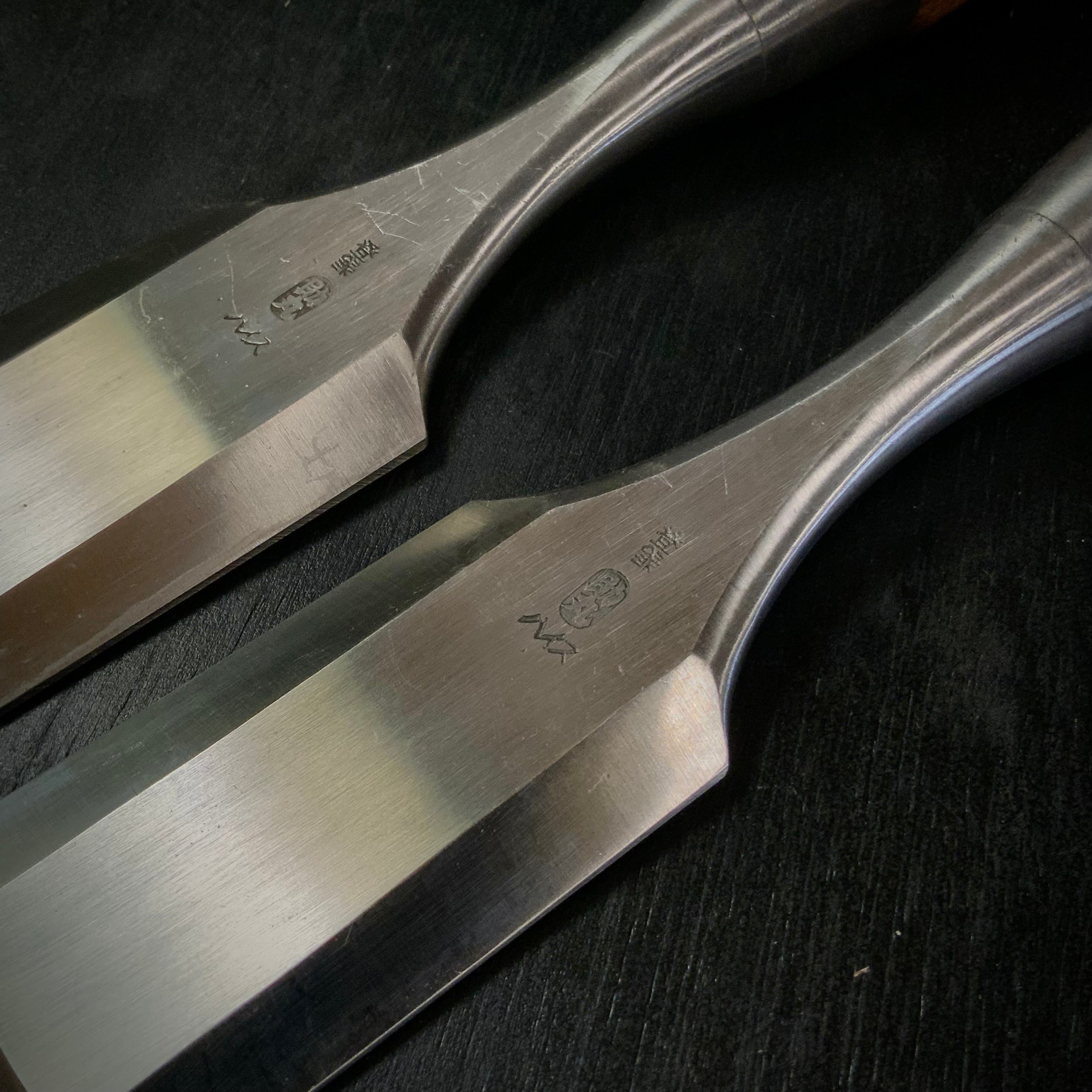 Old stock Sukemaru  High-Speed Steel Damekiri chisels 掘出し物 助丸 ハイス鋼ダメ切り鑿 三つ裏 Damekirinomi 42,48mm