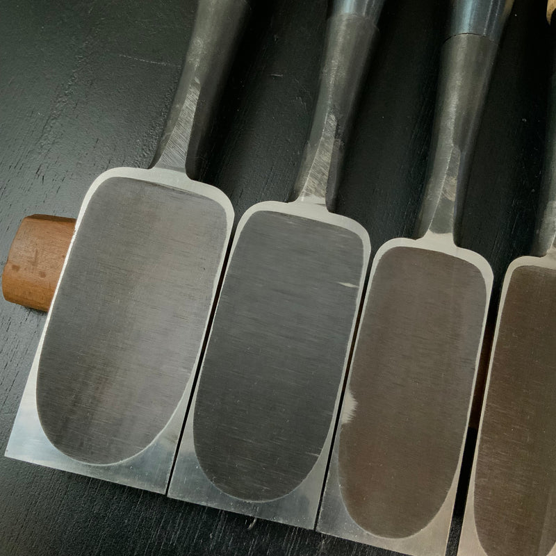 Fujihiro atsunomi chisels set with White steel 二治弘 叩組鑿