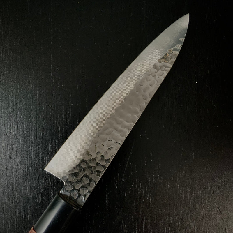 Houei INOX Chef knife Gyuto brown plywood with rounded edges   /  豊榮 INOX 鎚目 茶合板丸柄 牛刀 180mm