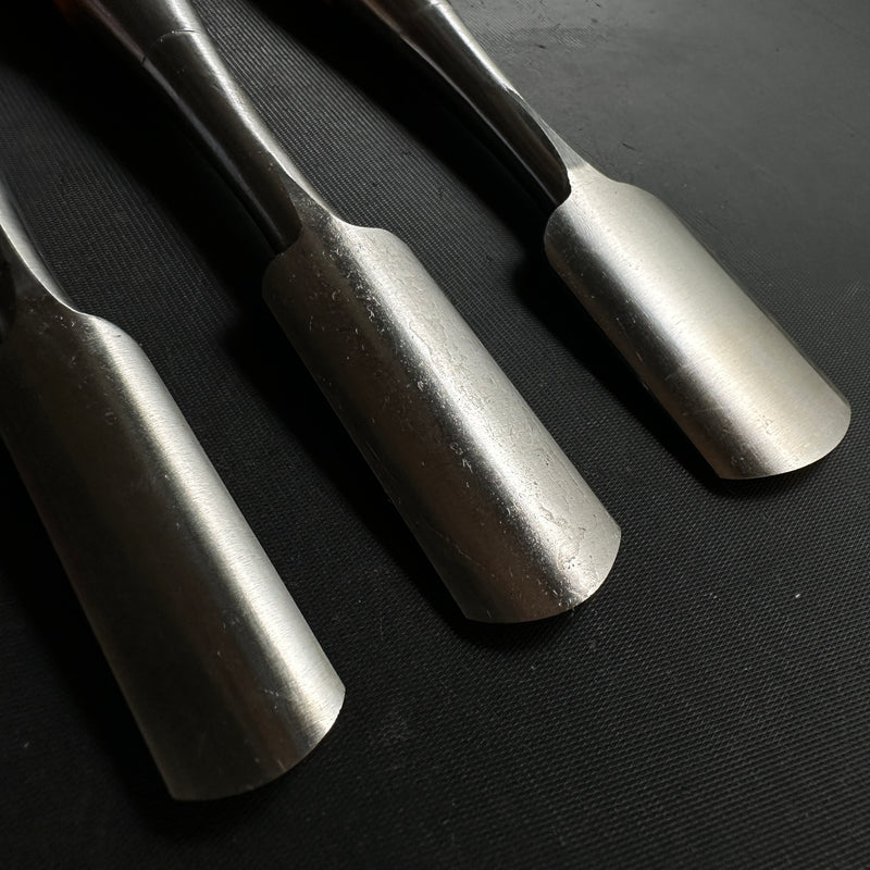 Kuniaki Soto maru chisels 5-piece set with white steel 掘出し物 國明 外丸組鑿 5本組