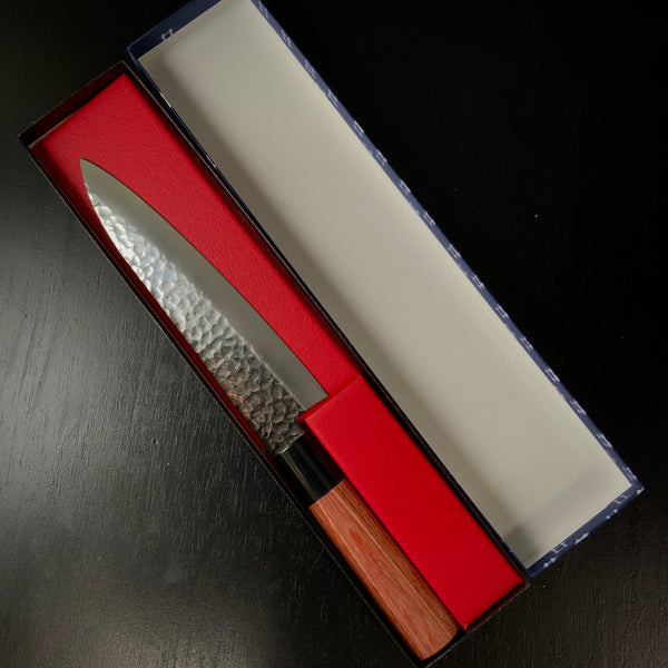 Houei INOX Chef knife Gyuto brown plywood with rounded edges   /  豊榮 INOX 鎚目 茶合板丸柄 牛刀 180mm